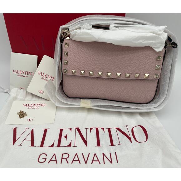 NEW VALENTINO GARAVANI ROCKSTUD BLACK LEATHER MINI CROSSBODY BAG PURSE NWT - Picture 5 of 15